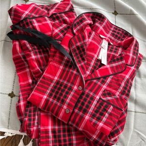 Victoria's Secret Red, Pink, and Black Plaid Pajama Set